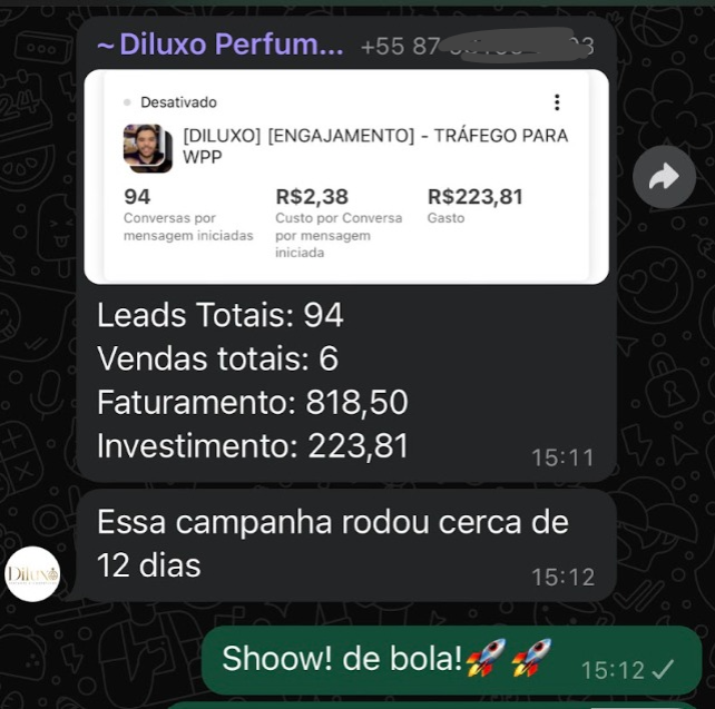 Print de mensagem real de aluno da Comunidade Haja Venda